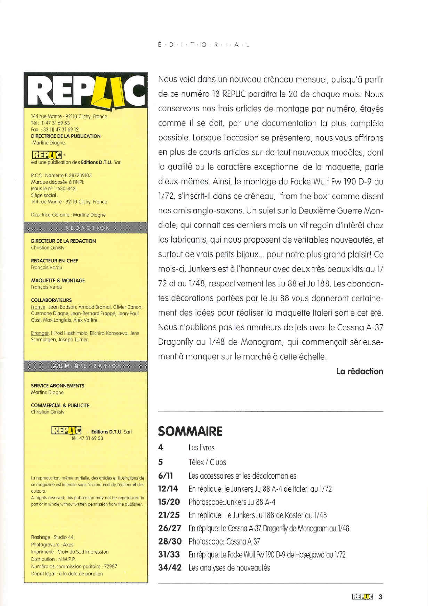Replic 013 - Ju-88 A-4, Ju-188, Cessna A-37, FW-190 D-9